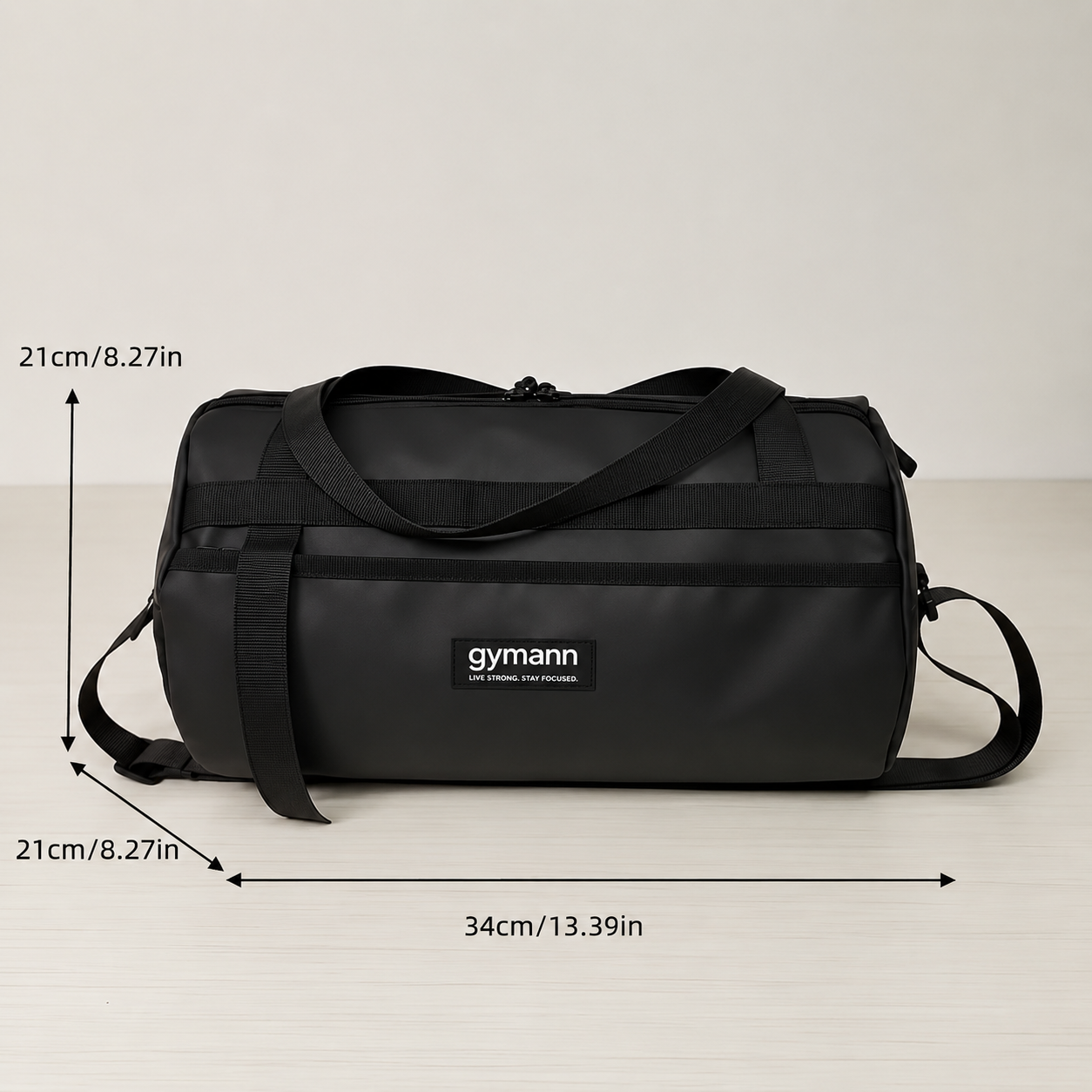 Classic black gym bag
